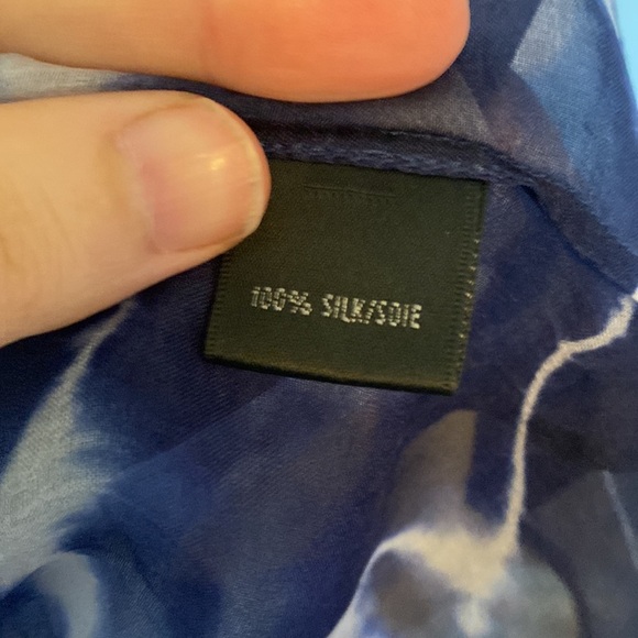Lafayette 148 New York silk tie dye ruffle chest button bishop sleeve top 24 - Picture 7 of 9